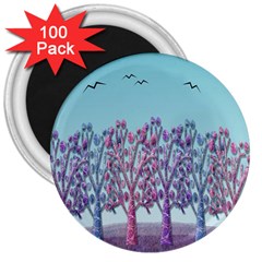 Blue Magical Landscape 3  Magnets (100 Pack) by Valentinaart