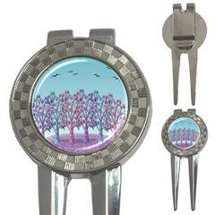 Blue Magical Landscape 3-in-1 Golf Divots by Valentinaart