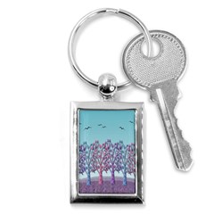 Blue Magical Landscape Key Chains (rectangle)  by Valentinaart