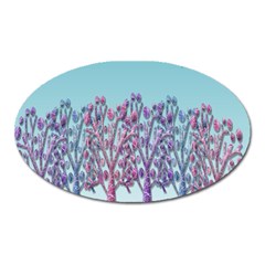 Blue Magical Landscape Oval Magnet by Valentinaart