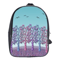 Blue Magical Landscape School Bags(large)  by Valentinaart