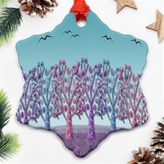 Blue Magical Landscape Ornament (snowflake)  by Valentinaart