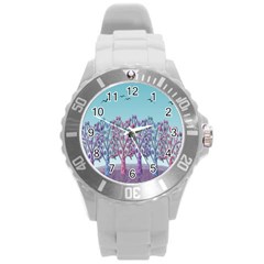 Blue Magical Landscape Round Plastic Sport Watch (l) by Valentinaart