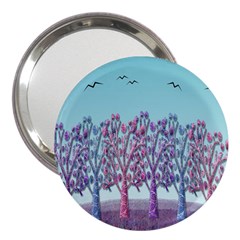 Blue Magical Landscape 3  Handbag Mirrors by Valentinaart