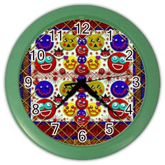 Smile And The Whole World Smiles  On Color Wall Clocks by pepitasart