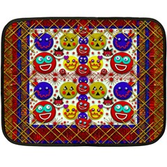 Smile And The Whole World Smiles  On Double Sided Fleece Blanket (mini)  by pepitasart