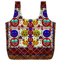 Smile And The Whole World Smiles  On Full Print Recycle Bags (l)  by pepitasart