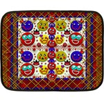 Smile And The Whole World Smiles  On Double Sided Fleece Blanket (Mini)  35 x27  Blanket Back