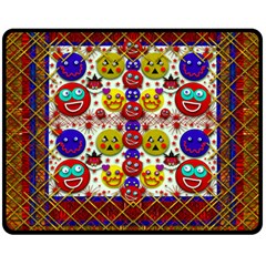 Smile And The Whole World Smiles  On Double Sided Fleece Blanket (medium)  by pepitasart