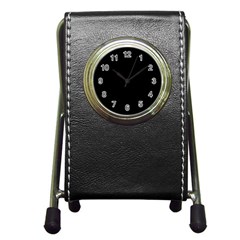 Simple Black Pen Holder Desk Clocks by Valentinaart