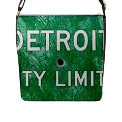 Detroit City Limits Flap Messenger Bag (l)  by DetroitCityLimits