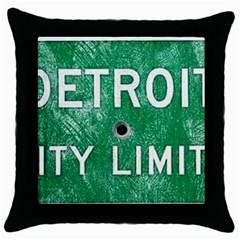 Detroit City Limits Throw Pillow Case (black) by DetroitCityLimits