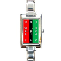 Kwanzaa Colors African American Red Black Green  Rectangle Italian Charm Watch by yoursparklingshop