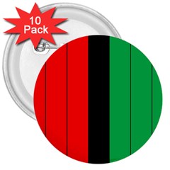 Kwanzaa Colors African American Red Black Green  3  Buttons (10 Pack)  by yoursparklingshop