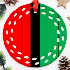 Kwanzaa Colors African American Red Black Green  Ornament (round Filigree)  by yoursparklingshop