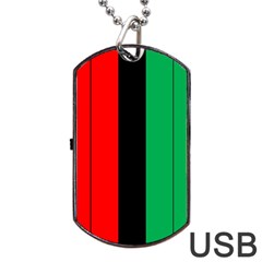 Kwanzaa Colors African American Red Black Green  Dog Tag Usb Flash (two Sides)  by yoursparklingshop