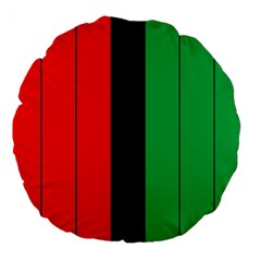 Kwanzaa Colors African American Red Black Green  Large 18  Premium Round Cushions by yoursparklingshop