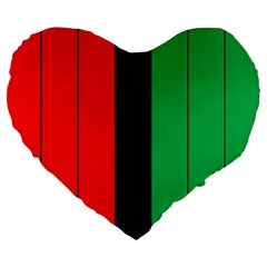 Kwanzaa Colors African American Red Black Green  Large 19  Premium Heart Shape Cushions by yoursparklingshop