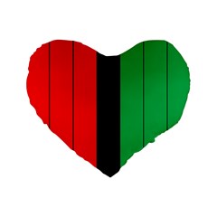 Kwanzaa Colors African American Red Black Green  Standard 16  Premium Flano Heart Shape Cushions by yoursparklingshop