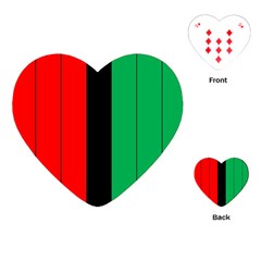 Kwanzaa Colors African American Red Black Green  Playing Cards (heart)  by yoursparklingshop