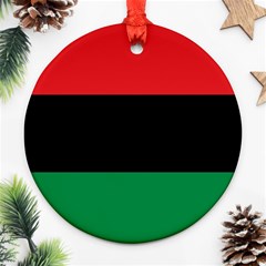 Pan African Unia Flag Colors Red Black Green Horizontal Stripes Ornament (round)  by yoursparklingshop