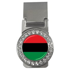 Pan African Unia Flag Colors Red Black Green Horizontal Stripes Money Clips (cz)  by yoursparklingshop