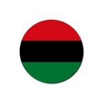 Pan African UNIA Flag Colors Red Black Green Horizontal Stripes Rubber Round Coaster (4 pack)  Front