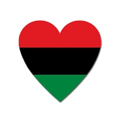 Pan African Unia Flag Colors Red Black Green Horizontal Stripes Heart Magnet by yoursparklingshop