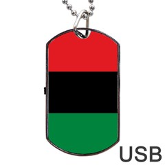 Pan African Unia Flag Colors Red Black Green Horizontal Stripes Dog Tag Usb Flash (two Sides)  by yoursparklingshop