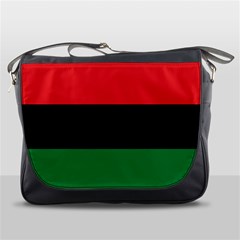 Pan African Unia Flag Colors Red Black Green Horizontal Stripes Messenger Bags by yoursparklingshop