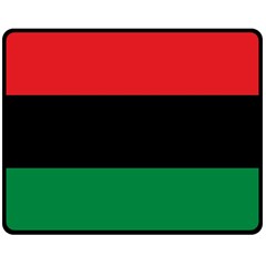 Pan African Unia Flag Colors Red Black Green Horizontal Stripes Double Sided Fleece Blanket (medium)  by yoursparklingshop