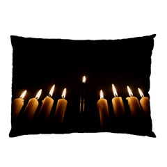 Hanukkah Chanukah Menorah Candles Candlelight Jewish Festival Of Lights Pillow Case by yoursparklingshop