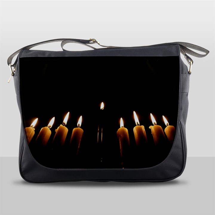 Hanukkah Chanukah Menorah Candles Candlelight Jewish Festival Of Lights Messenger Bags