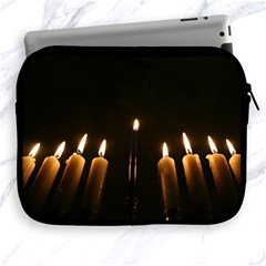 Hanukkah Chanukah Menorah Candles Candlelight Jewish Festival Of Lights Apple Ipad 2/3/4 Zipper Cases by yoursparklingshop