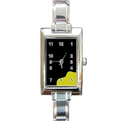 Black And Yellow Rectangle Italian Charm Watch by Valentinaart