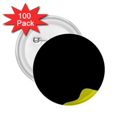 Black And Yellow 2 25  Buttons (100 Pack)  by Valentinaart