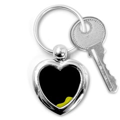 Black And Yellow Key Chains (heart)  by Valentinaart