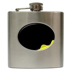 Black And Yellow Hip Flask (6 Oz) by Valentinaart