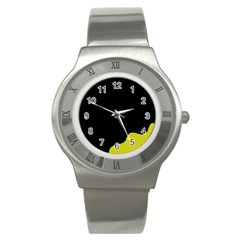 Black And Yellow Stainless Steel Watch by Valentinaart