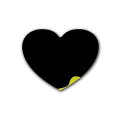 Black And Yellow Heart Coaster (4 Pack)  by Valentinaart