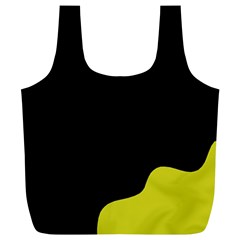 Black And Yellow Full Print Recycle Bags (l)  by Valentinaart