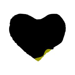 Black And Yellow Standard 16  Premium Flano Heart Shape Cushions by Valentinaart