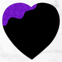 Purple And Black Jigsaw Puzzle (heart) by Valentinaart