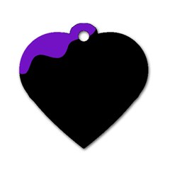 Purple And Black Dog Tag Heart (two Sides) by Valentinaart