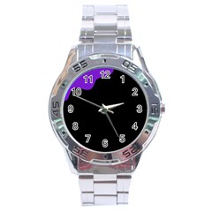 Purple And Black Stainless Steel Analogue Watch by Valentinaart