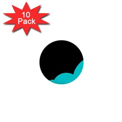 Black And Cyan 1  Mini Buttons (10 Pack)  by Valentinaart