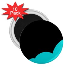 Black And Cyan 2 25  Magnets (10 Pack)  by Valentinaart