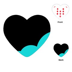 Black And Cyan Playing Cards (heart)  by Valentinaart