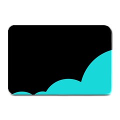 Black And Cyan Plate Mats by Valentinaart