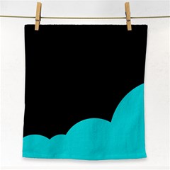 Black And Cyan Face Towel by Valentinaart